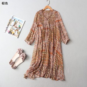 [Đặc biệt 35] 213326 mùa hè v- cổ áo thun chín- điểm tay áo in đính cườm đầm dây đeo bộ