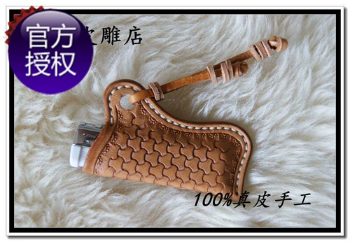 Резная кожаная зажигалка ручной работы, одноразовый чехол, из натуральной кожи