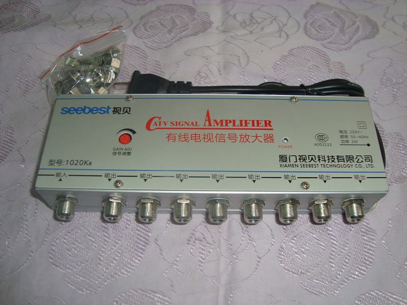 View bay SB-1020K8 closed-circuit cable signal amplifier One tug 8-way TV signal intensifier