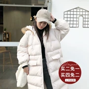 Zhuangzhuang 2017 mùa đông mới chic bông quần áo nữ phần dài Hàn Quốc phiên bản của lỏng trùm đầu cổ áo lông thú ulzzang hoang dã