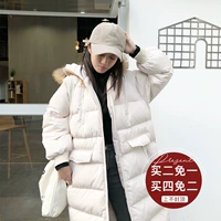 Zhuangzhuang 2017 mùa đông mới chic bông quần áo nữ phần dài Hàn Quốc phiên bản của lỏng trùm đầu cổ áo lông thú ulzzang hoang dã áo phao nữ dáng ngắn cao cấp