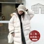 Zhuangzhuang 2017 mùa đông mới chic bông quần áo nữ phần dài Hàn Quốc phiên bản của lỏng trùm đầu cổ áo lông thú ulzzang hoang dã áo phao nữ dáng ngắn cao cấp