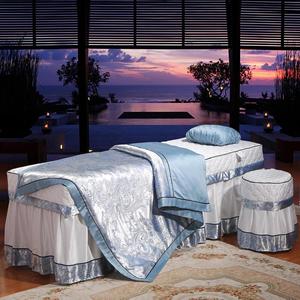 Cao cấp đặc biệt vẻ đẹp giường bao gồm bốn bộ đồng bằng tính khí đơn giản hàng loạt massage giường bao gồm bốn bộ màu trắng và màu xanh tùy chỉnh mới