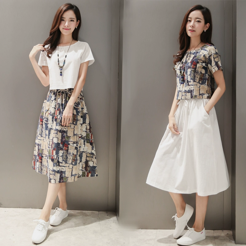 Phụ nữ mới của phụ nữ 2020 phù hợp với hợp thời trang phụ nữ váy váy dài phiên bản Hàn Quốc hai mảnh quần áo mùa hè mùa hè mùa hè - Váy dài