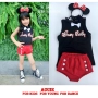 Trẻ em mới của cô gái jazz jazz trang phục múa Hàn Quốc khiêu vũ vest mickey đỏ đen quần short phù hợp với hiphop yếm váy múa trẻ em