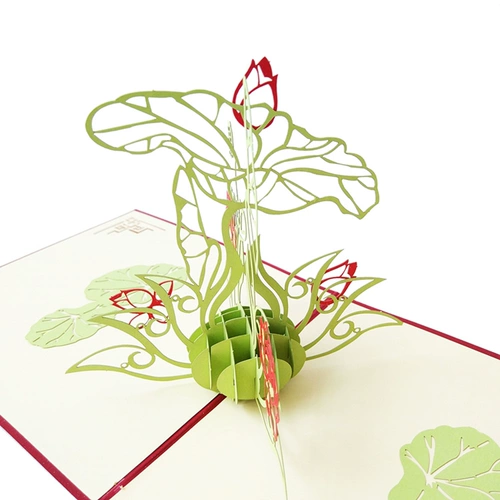 3D Lotus Three -Dimensional Greeting Card Бесплатная доставка День Учителя Приветствие настройки настройка пользователь