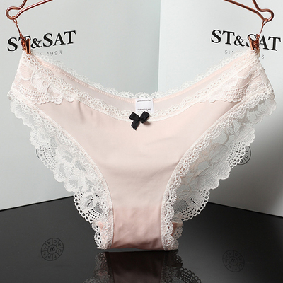天天特价低腰性感无痕内裤女蕾丝面料可爱少女三角裤牛奶丝本命年