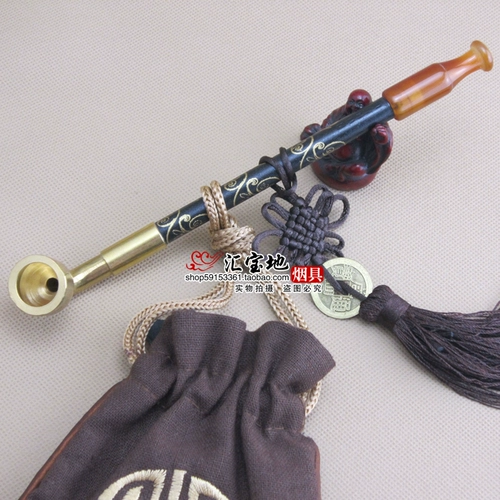 Старомодная медная курительная трубка ручной работы, мужской агатовый ретро мундштук