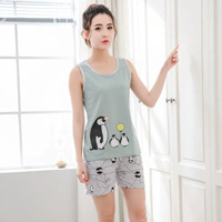 Mùa hè 2018 new ladies đồ ngủ cotton không tay vest phù hợp với kích thước lớn 200 kg chất béo mm lỏng dịch vụ nhà thời trang mặc nhà