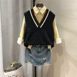 Демисезонный трикотажный свитер, шерстяной кардиган, жилет для школьников, 2018