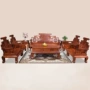 Red Lianhua Burma Huali Shanshui 1113 bộ sofa gồm 8 trái cây gỗ hồng lớn khách phong phú màu đỏ gỗ gụ đồ gỗ rắn - Bộ đồ nội thất nội thất phòng ngủ