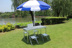 Nhôm bàn cà phê và ghế với ô mặt trời ngoài trời vườn đặt đồ gỗ ngoài trời kết hợp bàn ghế ghế giải trí Đồ gỗ ngoài trời
