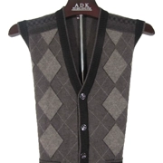 Trung niên len vest đan áo gi lê cha mùa thu mới kích thước lớn tất cả- len trung niên của nam giới vest vai dày