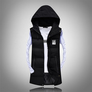 A8 mùa thu và mùa đông mô hình của nam giới dày vest nam trùm đầu Hàn Quốc phiên bản của triều Slim dài xuống áo vest vest