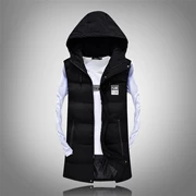A8 mùa thu và mùa đông mô hình của nam giới dày vest nam trùm đầu Hàn Quốc phiên bản của triều Slim dài xuống áo vest vest