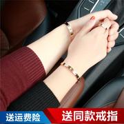 Nhật bản và Hàn Quốc titanium thép vòng đeo tay nữ rose gold không phai 18 k nam couple Hàn Quốc phiên bản của tình yêu vít vòng đeo tay Taigang đồ trang sức