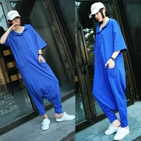 Mùa xuân và mùa hè của phụ nữ jumpsuit tốc độ lớn kích thước lớn thả lỏng quần dài chân cotton thậm chí chân rộng chín điểm thủy triều - Khởi động cắt quần lửng nữ