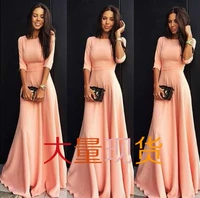 (Трансграничная торговля), летнее платье с рукавами, длинная юбка, Aliexpress, ebay, европейский стиль
