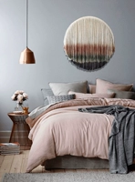 Tấm thảm trang trí vòng tròn LASO của Bắc Âu Đầu giường bằng vải treo Đồng hồ treo tường Hộp trang trí Tranh thảm treo tường phòng ngủ