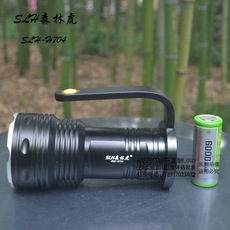 Ручной фонарик 森林虎slh-h704强光手电筒led充电手提灯探照灯野营灯q5印制logo Forest tiger