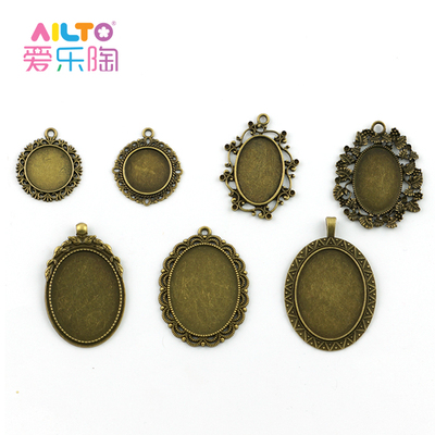 taobao agent Philharmonic Ailto Soft Pottery Mud DIY Creative Accessories Oval Ellipulous Protochemical Bronze Bronze Gem Too