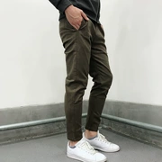 Quần nam mùa thu mới Quần âu màu sắc siêu nhỏ có độ co giãn với độ co giãn Slim Fit Chân mỏng Nam mặc K