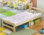 Hiện đại 2018 cấu trúc khung đơn thông giường gỗ rắn tùy chỉnh giường thực đơn giản giường ngủ mở rộng giường đơn cho bé