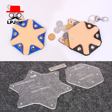 Рукав/kabaw/бумажник 老皮匠手工diy皮革皮具零钱硬币包钥匙扣亚克力版型图纸格bbx-75