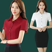 Приталенная рубашка, комбинезон, коллекция 2021, в корейском стиле, короткий рукав