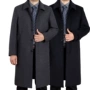 Áo khoác len nam trung niên dày áo len của cha trung niên áo len siêu dài cộng với áo khoác nhung áo choàng nam