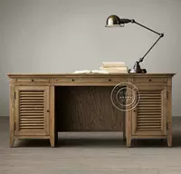 Американская сельская сельская твердая древесина Baiyemen Desk French -Style Old Computer Table Desk Desk Desk Propect Desk может быть настроен