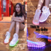 Mùa thu Hàn Quốc nữ sinh viên rhinestone giày cao USB sạc đèn LED đầy màu sắc sáng giày flash luminous huỳnh quang giày Giày cao gót