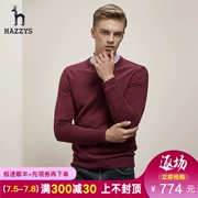Hajis hazzys chính thức giản dị vòng cổ cashmere đan áo len nam màu rắn dài tay áo len nam cổ tròn