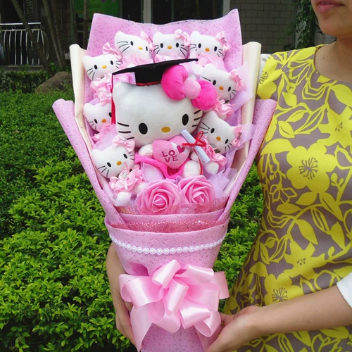 Hello Kitty, мультяшная кукла, подарочная коробка, букет, подарок на день рождения