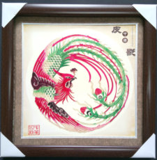 Театр теней 圆形皮影 彩色单凤 陕西旅游纪念品 民间手工艺品客厅装饰悬挂