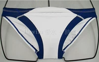 Quần lửng cạp thấp màu xanh và trắng phù hợp với quần bơi tam giác gợi cảm áo tắm áo tắm quần bơi trôi quần short quần bơi nhanh khô - Nam bơi đầm quần bơi nam cao cấp