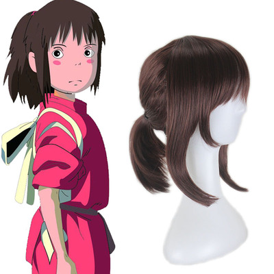 taobao agent Hayao Miyazaki Movie Chihiro cos wigsi Komo Chihiro COSPLAY hair Dark brown spot