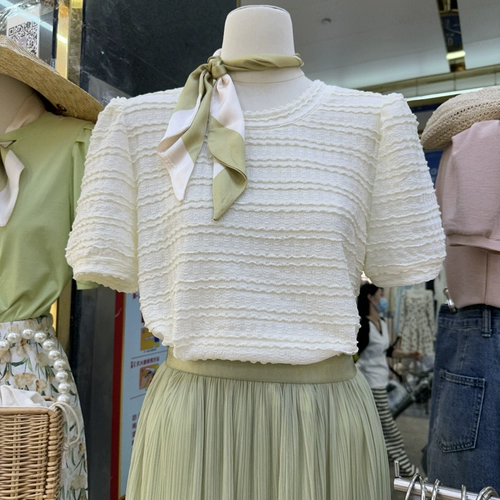 Летняя одежда, южнокорейский свежий товар с круглым воротником, в корейском стиле, по фигуре