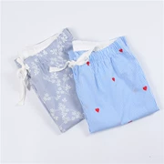 Cắt nhãn hiệu! Của phụ nữ mùa xuân và mùa hè dệt bông nhà quần quần cotton mỏng lỏng kích thước lớn quần ngủ điều hòa không khí quần