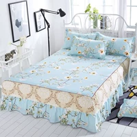 Cotton 1.8 by 2x2.2m m 2.0 bảo vệ 1 5 5 8 1.8m giường ngủ đặt giường ngủ bốn mảnh ga giường viền ren