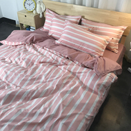 Bắc âu đơn giản bốn mảnh thiết lập 1.8 m đôi sọc lưới màu rắn quilt cover tấm giường sinh viên duy nhất ba mảnh