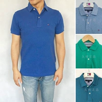 Jiuwei đích thực mua toàn cầu Tommy Hilfiger cotton nam màu rắn tay ngắn Áo sơ mi Polo hai áo phông polo