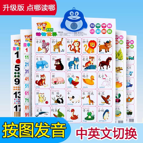 Флип-чарт для младенца, цифровая игрушка, издает звуки, 0-3 лет, грамотность, со звуком, обучение, раннее развитие