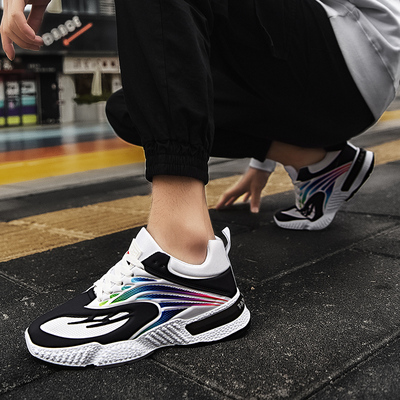 春夏季透气男鞋新款潮流运动休闲板鞋老爹潮鞋男士飞织网面青年鞋