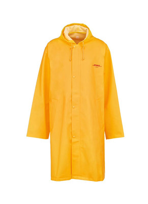 Châu âu và Mỹ thời trang đường phố VTM DHL Hồng Kông giới hạn màu vàng áo gió áo mưa trong phần dài của nam giới và phụ nữ các cặp vợ chồng mùa thu và mùa đông áo khoác Áo gió