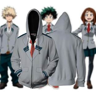 Портупейная куртка-кардиган с 3D-печатью с молнией Ri Hero Academia