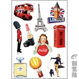 Водонепроницаемые ретро духи, гитара, мобильный телефон, ноутбук, чемодан, наклейка