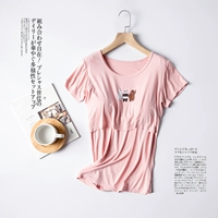 Летняя футболка с коротким рукавом для кормящих грудью, послеродовой топ, пижама для беременных
