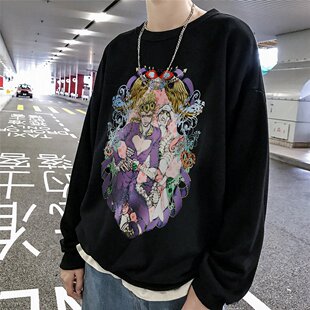 ▽ Джоджо удивительное приключение GIO Qiao Luno Golden Wind Golden Wind Experience Jacket Sweatshot T-т Shirt с коротким рукавом Пейзаж