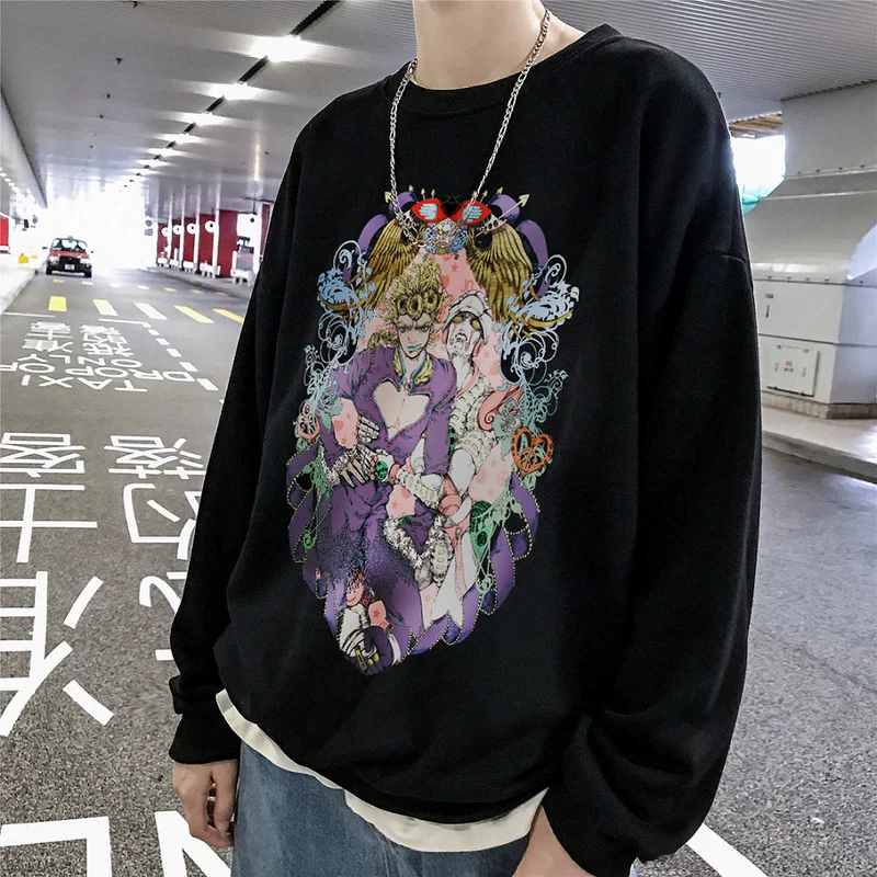 ▽ Джоджо удивительное приключение GIO Qiao Luno Golden Wind Golden Wind Experience Jacket Sweatshot T-т Shirt с коротким рукавом Пейзаж